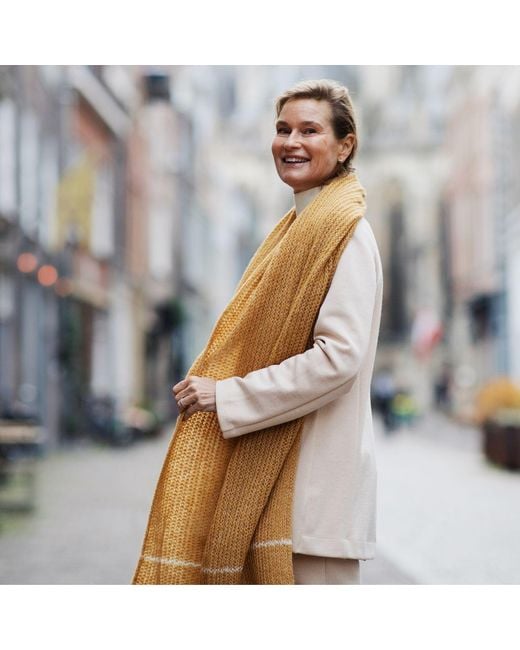 Heritagemoda Multicolor Golden Pure Alpaca Handmade Scarf