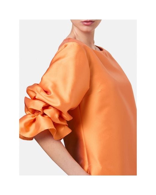Helen Mcalinden Orange Aurora Mandarin Dress
