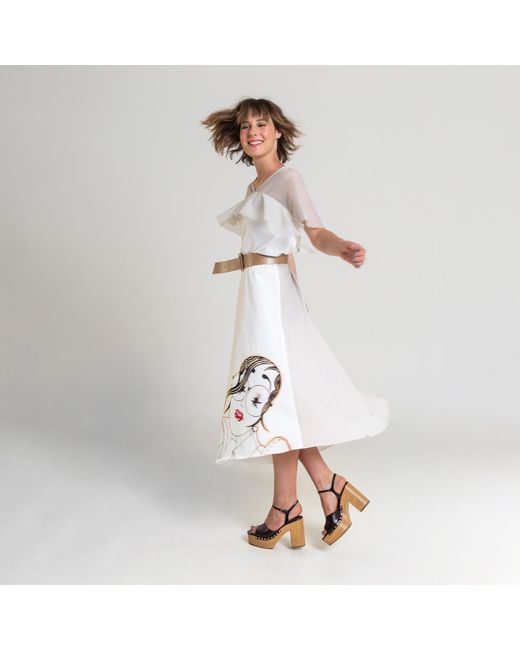 ARTISTA White Faith Printed Top
