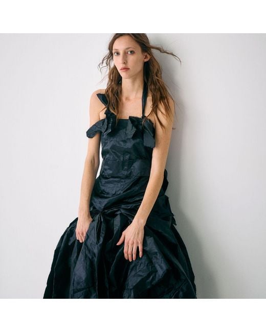 Miro Misljen Black Deconstructed Halter Gown
