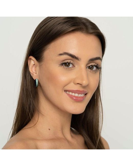 Gold & Honey Black & Silver Wide Glitter Hoops