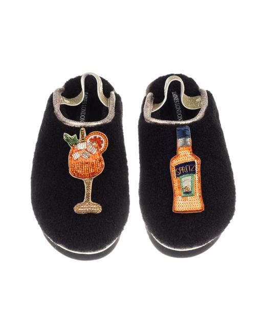 Laines London Orange Flatform Cloud Closed Toe Slippers With Summer Spritz Brooches
