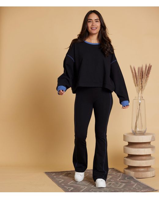 Known Supply Black Boxy Cotton Crewneck