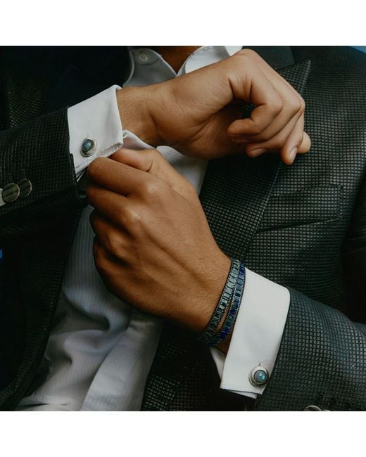 Tateossian Blue Mosaic Bracelet for men