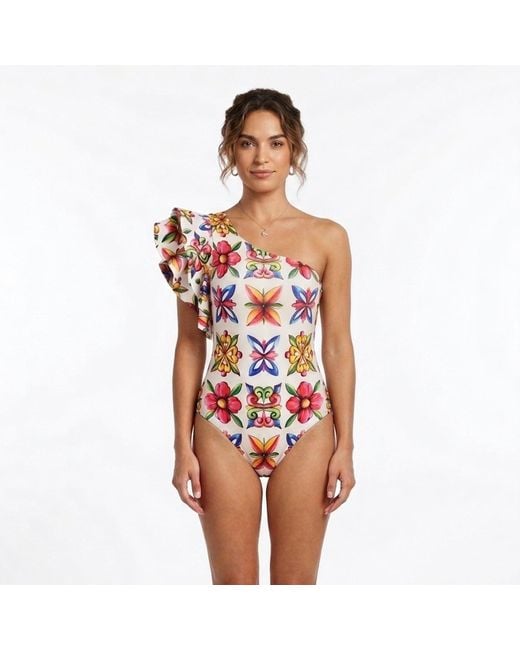 Nur Karaata Red Begonia Sicilia Swimsuit
