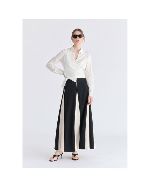 Paisie White Side Tie Wrap Blouse
