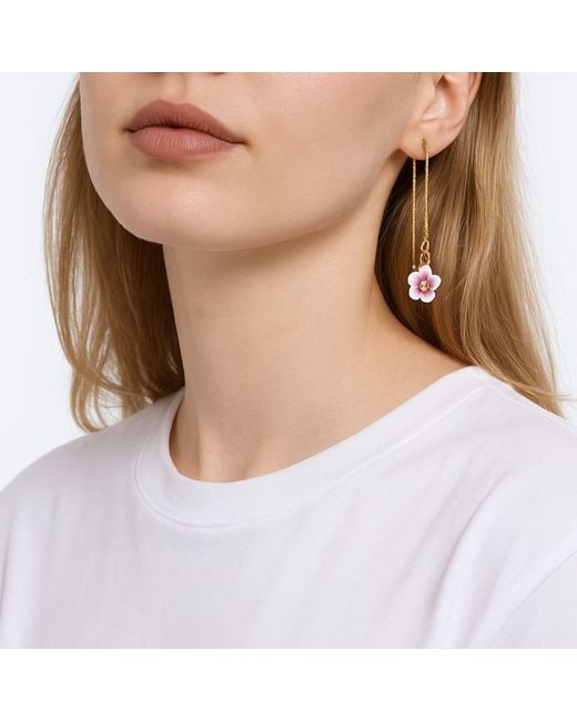 My Little Nature Pink Plumeria Flower Threads Earrings