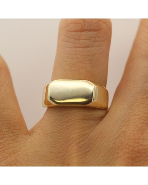 VicStoneNYC Fine Jewelry Yellow Timeless Bold Signet Ring For for men