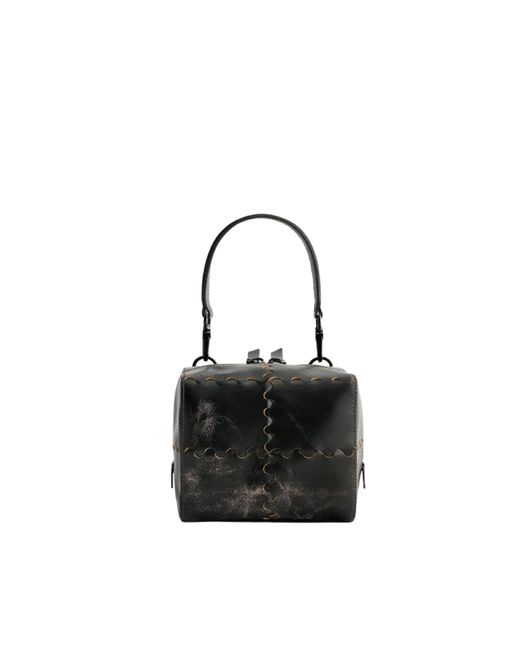 Orange Cube Black Mosaic Cube Mini Bag