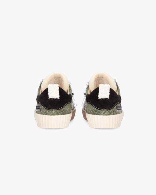Springa | Unique Vulcanized Sneakers Italian Handmade Green Wavy Olona Sneakers for men
