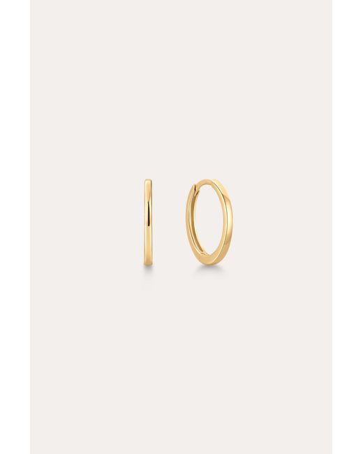 Vanhi Metallic 14K Recycled Solid Plain Huggie Earring