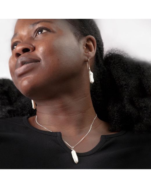 The Jewellery Store London Metallic Thick Biwa Pearl Necklace