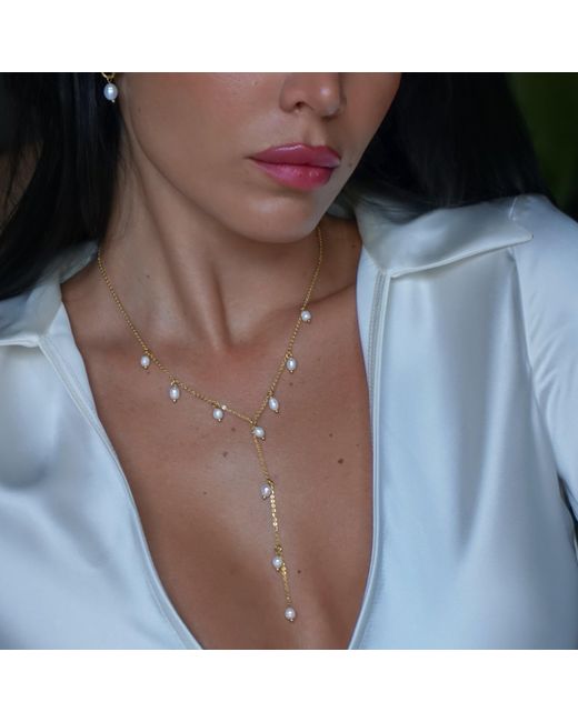 Mickey's Girl Metallic Perline Lariat Necklace