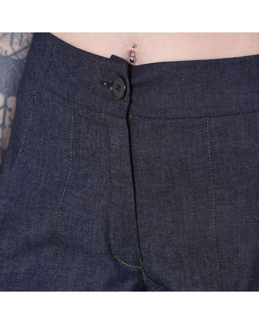 Metamorph Blue Voluminous Leg Denim Trousers