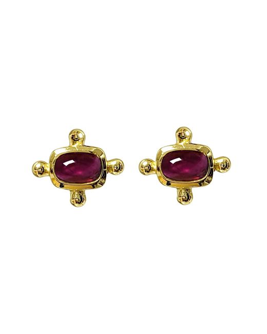Mirabelle Red Beatriz Garnet Stud Earrings