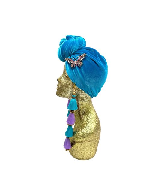 Julia Clancey Blue Azure Butterfly Dorado Turban