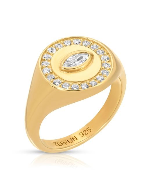 Zepplin the Label Metallic Esme Ring-Evil Eye Signet Ring
