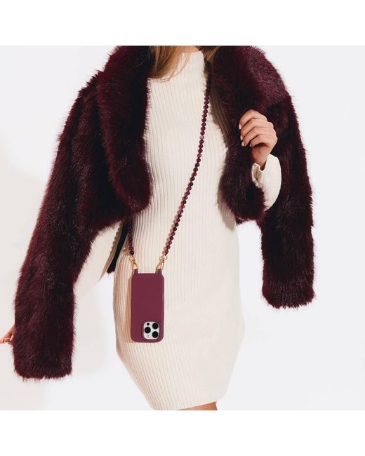 Cordée Cases Purple Scarlett 3-Piece Crossbody Phone Case Set Burgundy