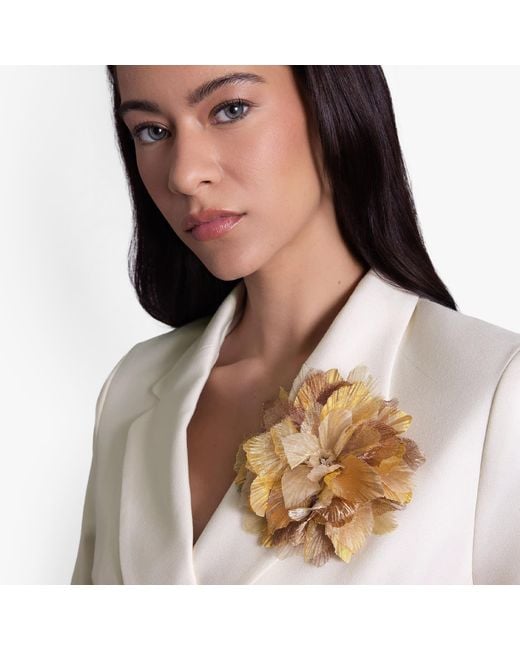 Helena Simon Metallic The Golden Poinsettia Floral Brooch