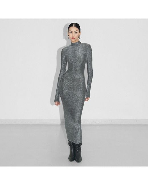 Vestiaire d'un Oiseau Libre Blue Bodycon Lurex Dress