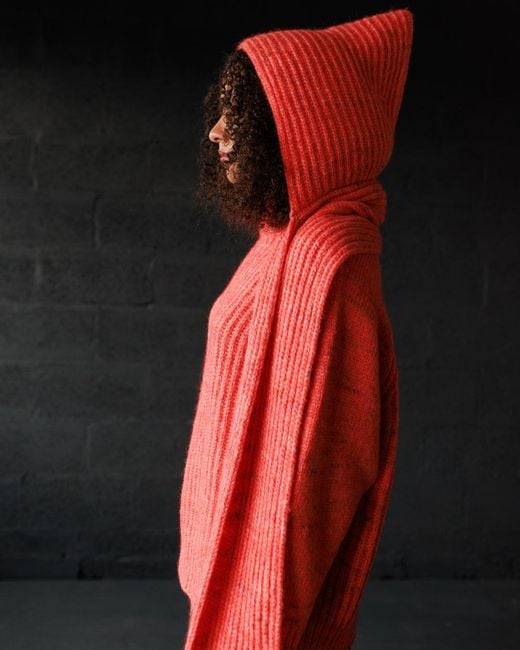 Mabli Red Moya Hooded Scarf