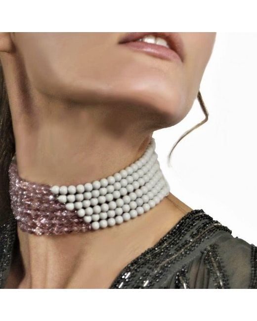 Fairchild Baldwin Pink Masai Choker Necklace