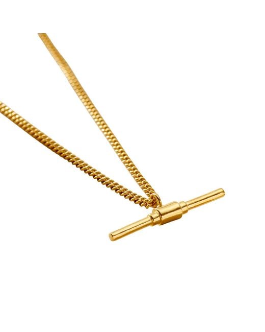 Posh Totty Designs Metallic Gold Plate T Bar Necklace With Curb Chain