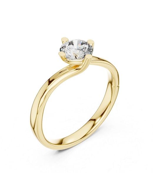Aya Fine Jewelry Metallic Round Cut Lab Grown Diamond Solitaire Ring