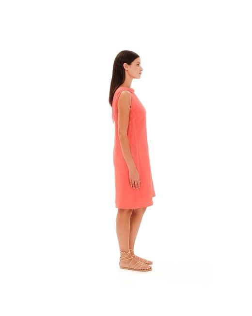 Haris Cotton Natural Neutrals Midi Linen Cami Dress With Back Tie Beach Sand