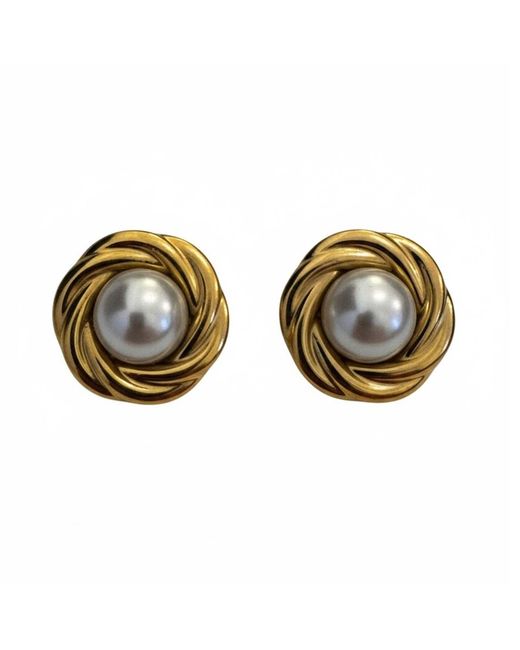 Latelita London Natural Dynasty Pearl Knot Stud Earrings