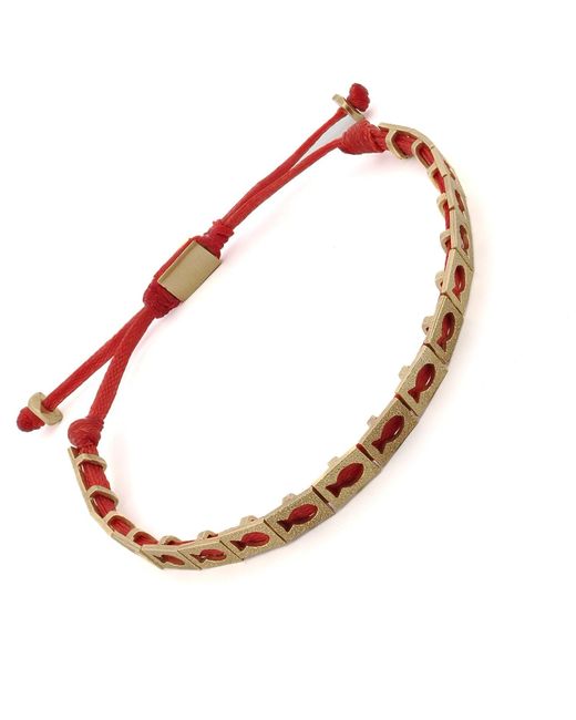 Ebru Jewelry Red Lucky Fish Woven String Bracelet for men