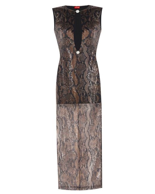 No'design Brown Borgia Cut-Out Long Dress