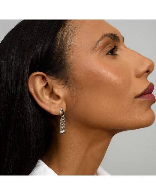 Lucy Quartermaine White Solid Sterling Petal Chandelier Earrings