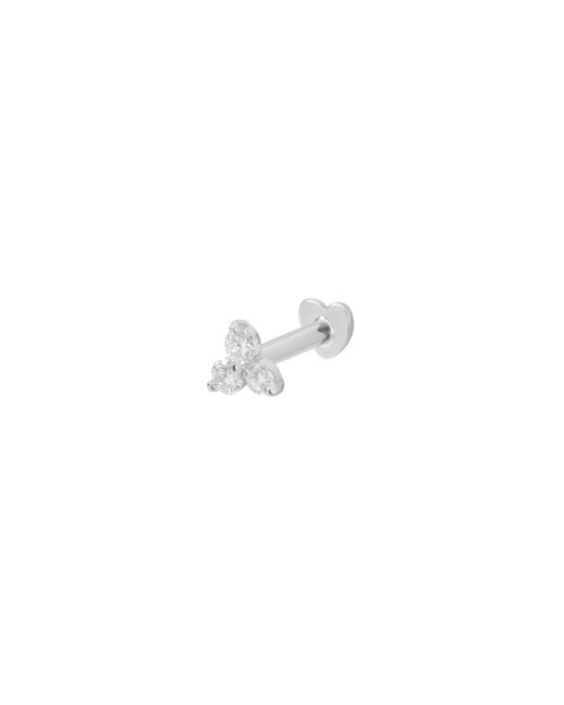 Vanhi White 14K Solid Lab-Grown Diamond Trinity Flat Back Stud