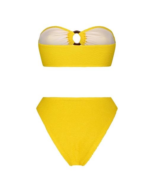 Maison Tangerine Yellow Santorini Crinkle Swimsuit Lemon Bikini