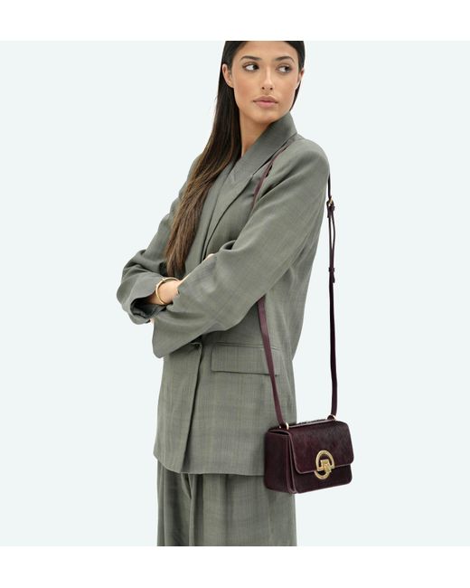 Apatchy London Black The Tilly Burgundy Hair-On Leather Bag