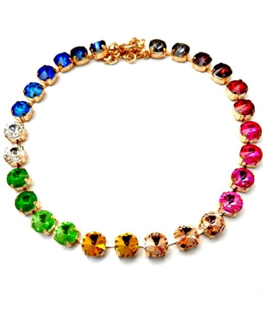 Persia Dona Jewelry Green Chunky Crystal Choker Necklace