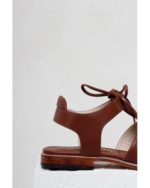 Mafalda Brown Magali Lace-Up Sandals