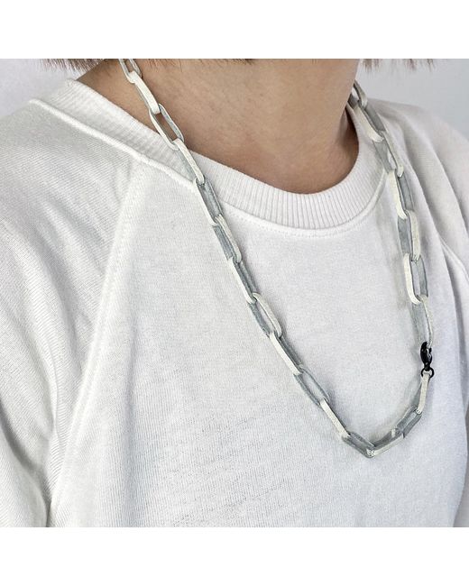 WAIWAI White Multifunctional Leather Chain Necklace Off