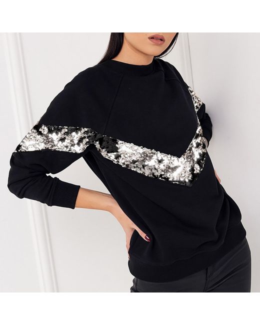 Otthie Black Elegant X-Mas Sweatshirt With Sequins