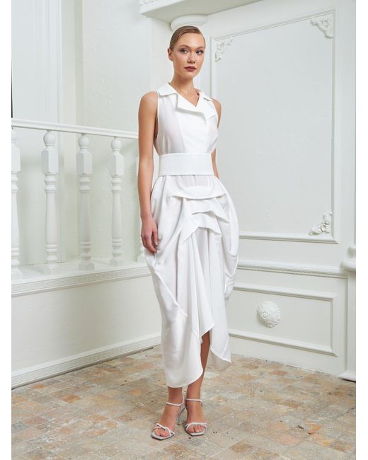 Lumina Eligma White The Tuxedo Dress