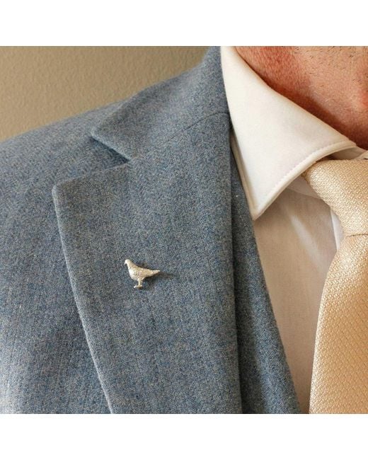 Lee Renee Metallic Pigeon Lapel Pin– for men