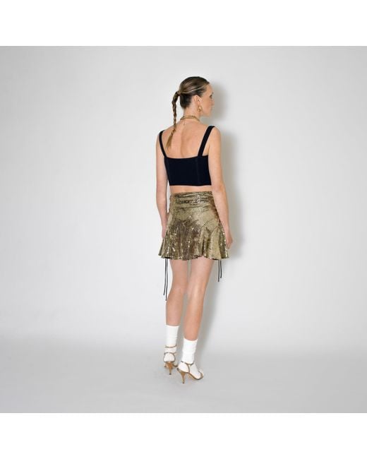 SVETA Milano Green Mary Sequin Mini Skirt