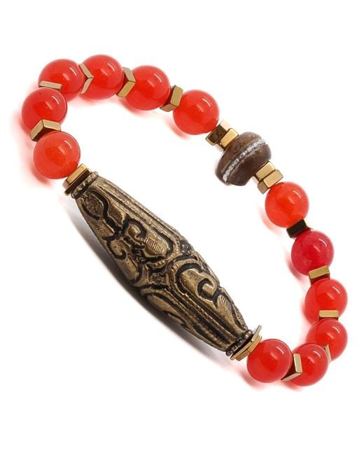 Ebru Jewelry Red Carnelian Vintage Bracelet