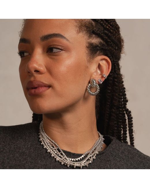 SHYMI Metallic Textured Round Drop Gold Earrings