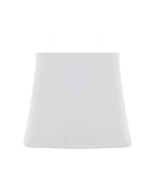 Pcfg White Sequin Mini Skirt