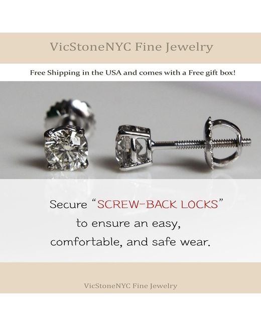 VicStoneNYC Fine Jewelry Black Platinum Natural Diamond Stud Earrings