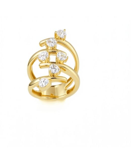 Artisan Metallic 14K Multi Pear Diamond Spiral Statement Ring