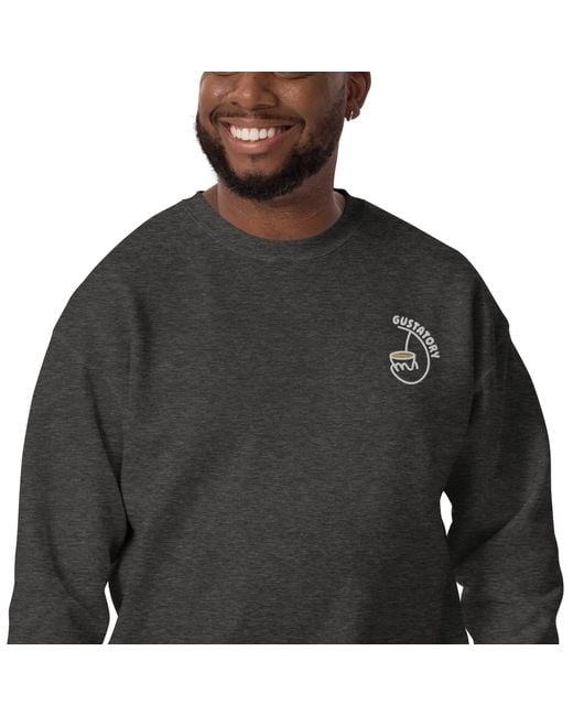 Anchor and Crew Gray Heather Gustatory Coffee Alchemist Cotton Blend Embroidered Sweatshirt for men