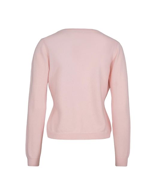 tirillm Pink Sasha Basic Cashmere Pullover With Round Neck, Powder